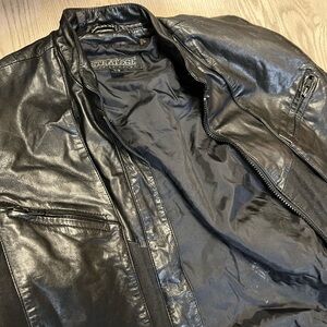 Vintage Women's French Black Leather Jacket
